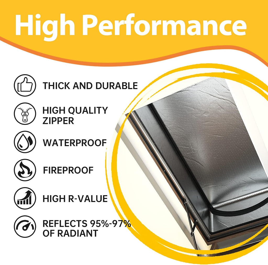 Attic Stairs Insulation Cover 25"X54"X11", Attic Door Insulation Cover, R-Value 15.5 Attic Hatch Insulation, Class a Fireproof Attic Tent Ladder Insulation Cover Kit