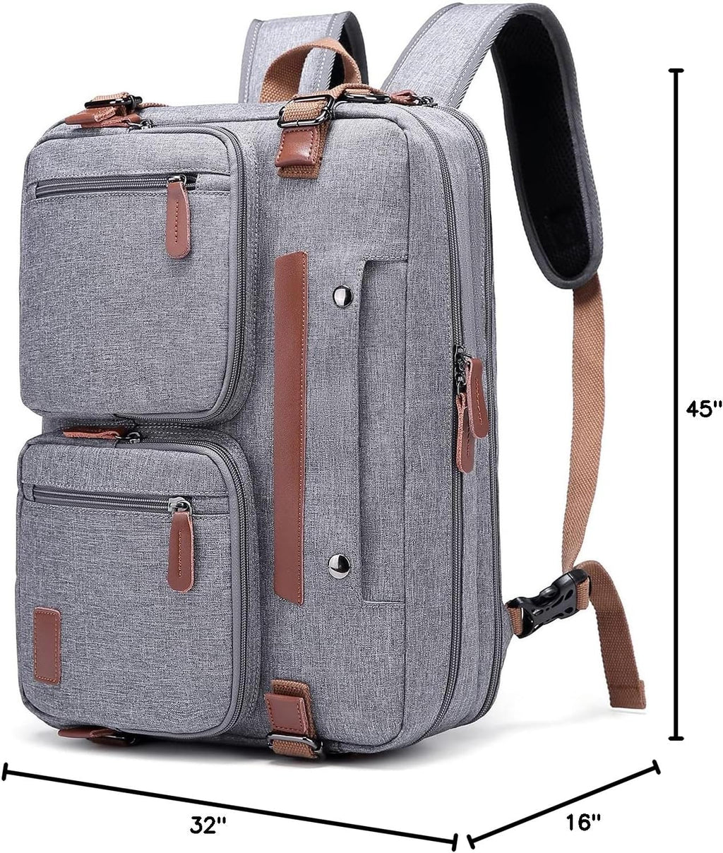 3 in 1 Laptop Bag for Men, 17.3 Inch Work Bags for Men, Laptop Backpack, Briefcases, Messenger Bag, Computer Bags for Laptops for Men Women, Black